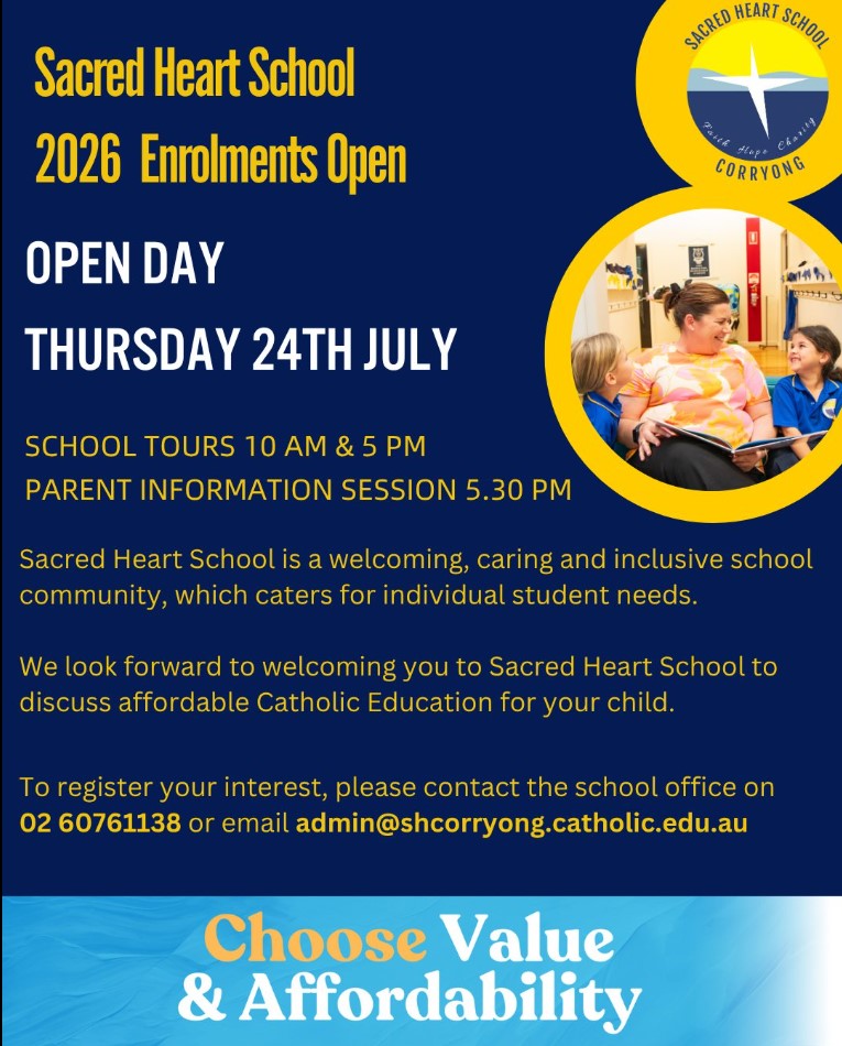 2026 Enrolment Open Day Thursday 24th July